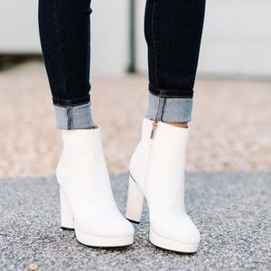 bamboo platform ankle booties
